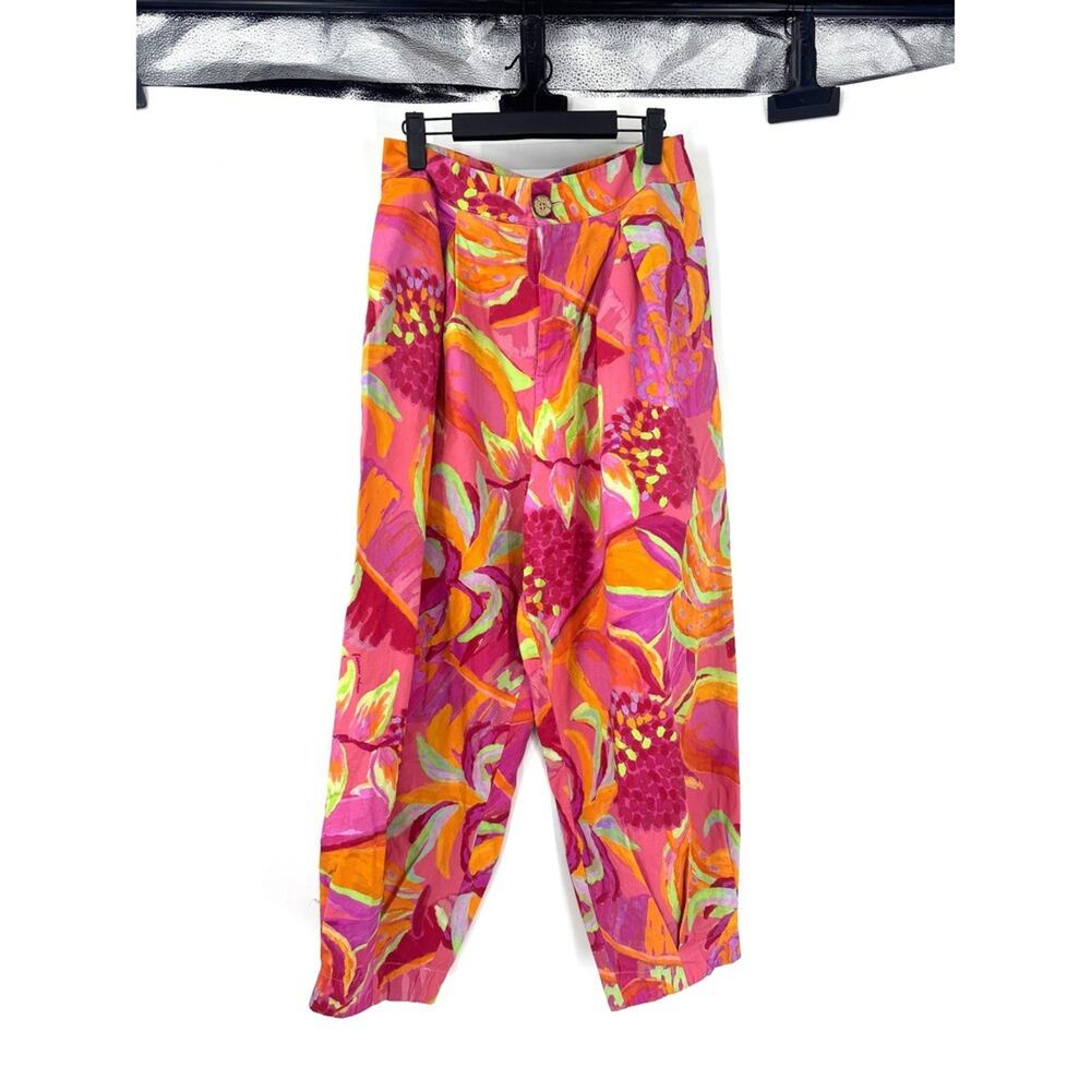 Farm‎ Rio Patterned Tropical Wide Leg High Rise Summer Colorful Pant - Picture 2 of 5
